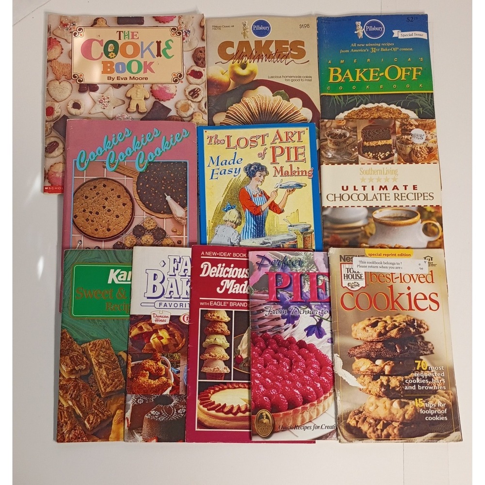 Lot‎ of 11 Dessert Cookbooks Recipe Cook Booklets Paperback, Cookies Nestle Karo